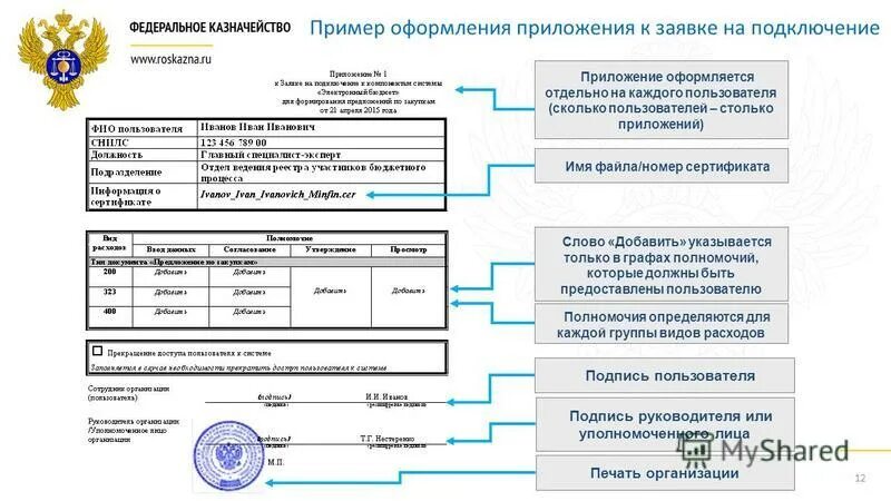 Приложение казначейства