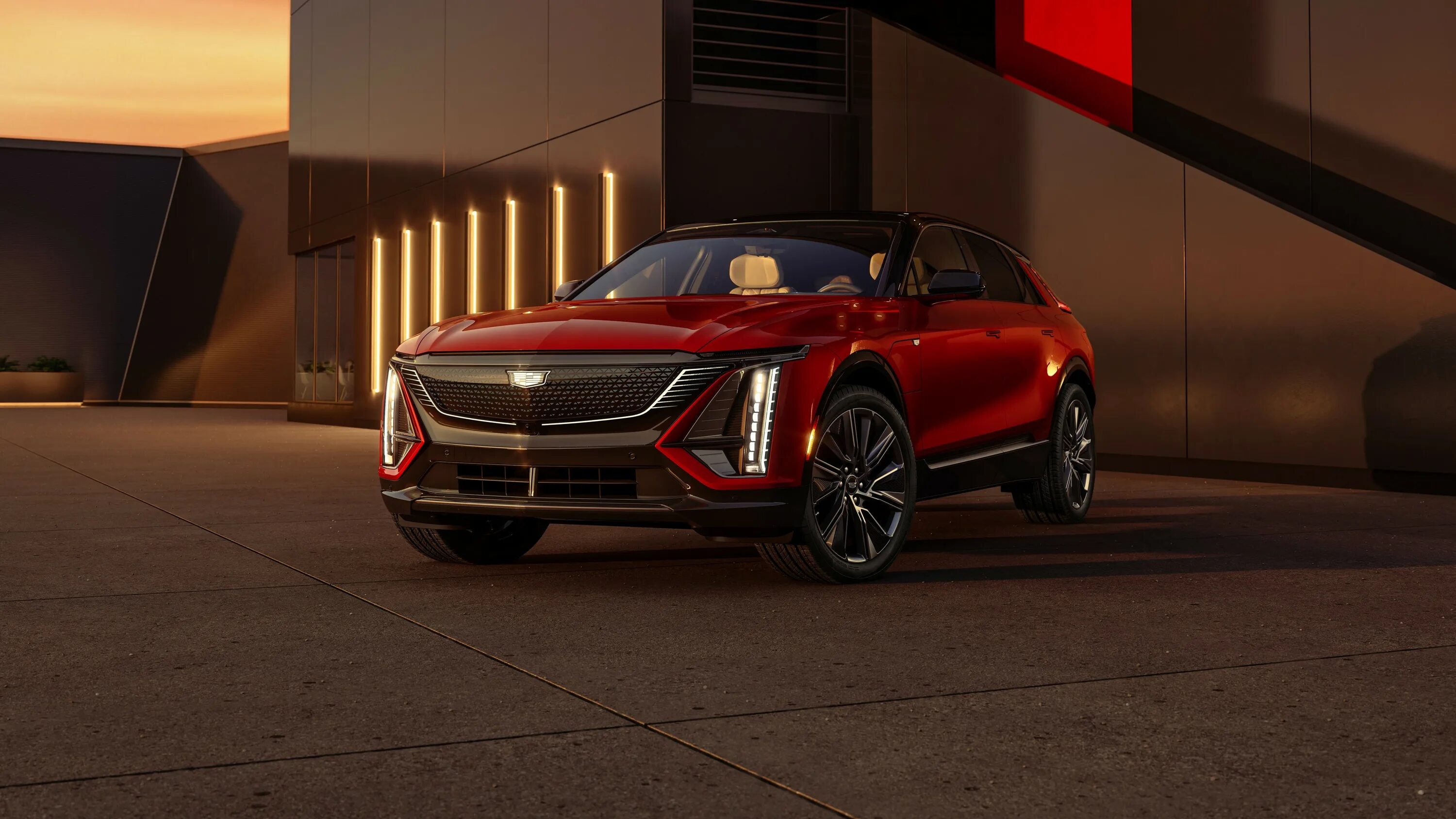 Рейтинг автомобилей в 2024 году. Cadillac Lyriq 2024. Cadillac Lyriq 2023. Cadillac 2024 кроссовер. Кадиллак кроссовер красный.