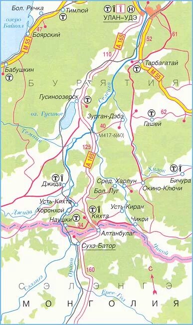 улан удэ кяхта расстояние на машине