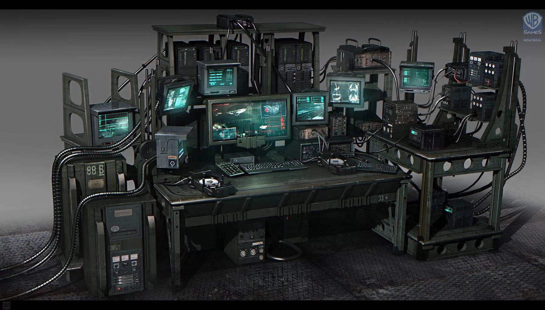 Sci fi games. Игровое кресло киберпанк 2077. Лаборатория Cyberpunk 2077. Компьютерный стол в стиле киберпанк. Футуристический компьютерный стол.