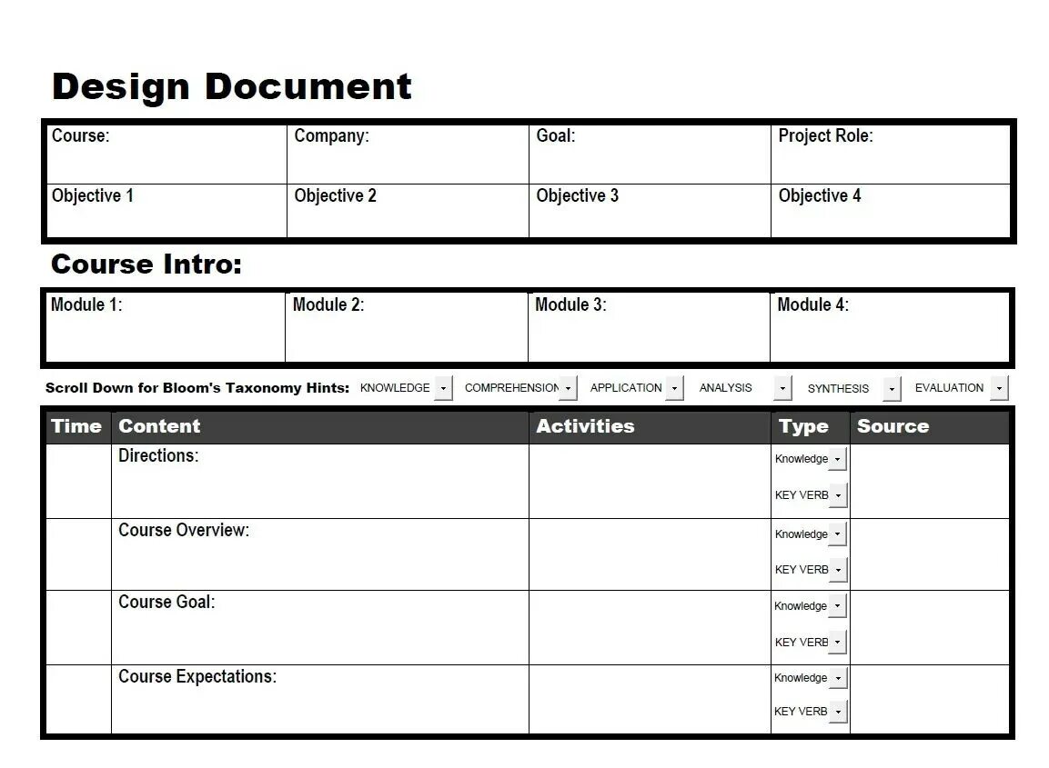 Document description. Document template. template courses. course description sample. game design document.