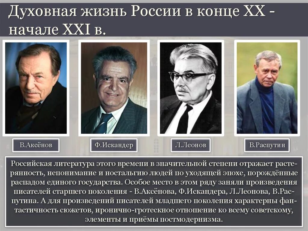 Какие авторы жили странах. Духовная жизнь в России в 90-е годы. Духовная жизнь России в конце XX начале XXI. Духовная жизнь России в 1992-1999. Культура в начале 21 века.