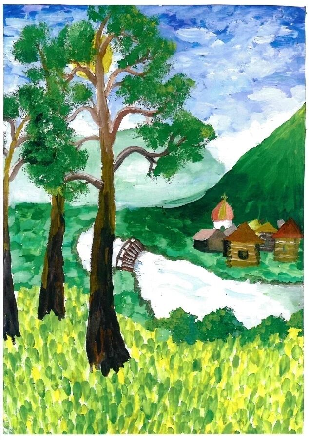 Рисунок родной край. Рисунок на тему природа. Пейзаж для детей. Пейзаж родной земли. Рисунок на тему пейзаж.