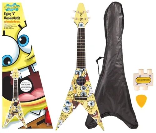 Spongebob ukulele. Spongebob sbuvoft &quot;v&quot; укулеле + чехол. укулеле flying v.