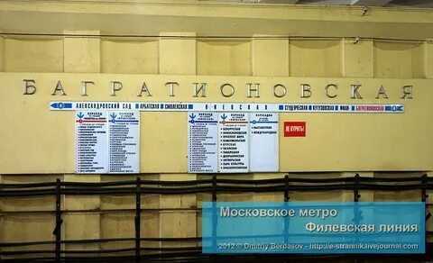 Схема филевской линии метро