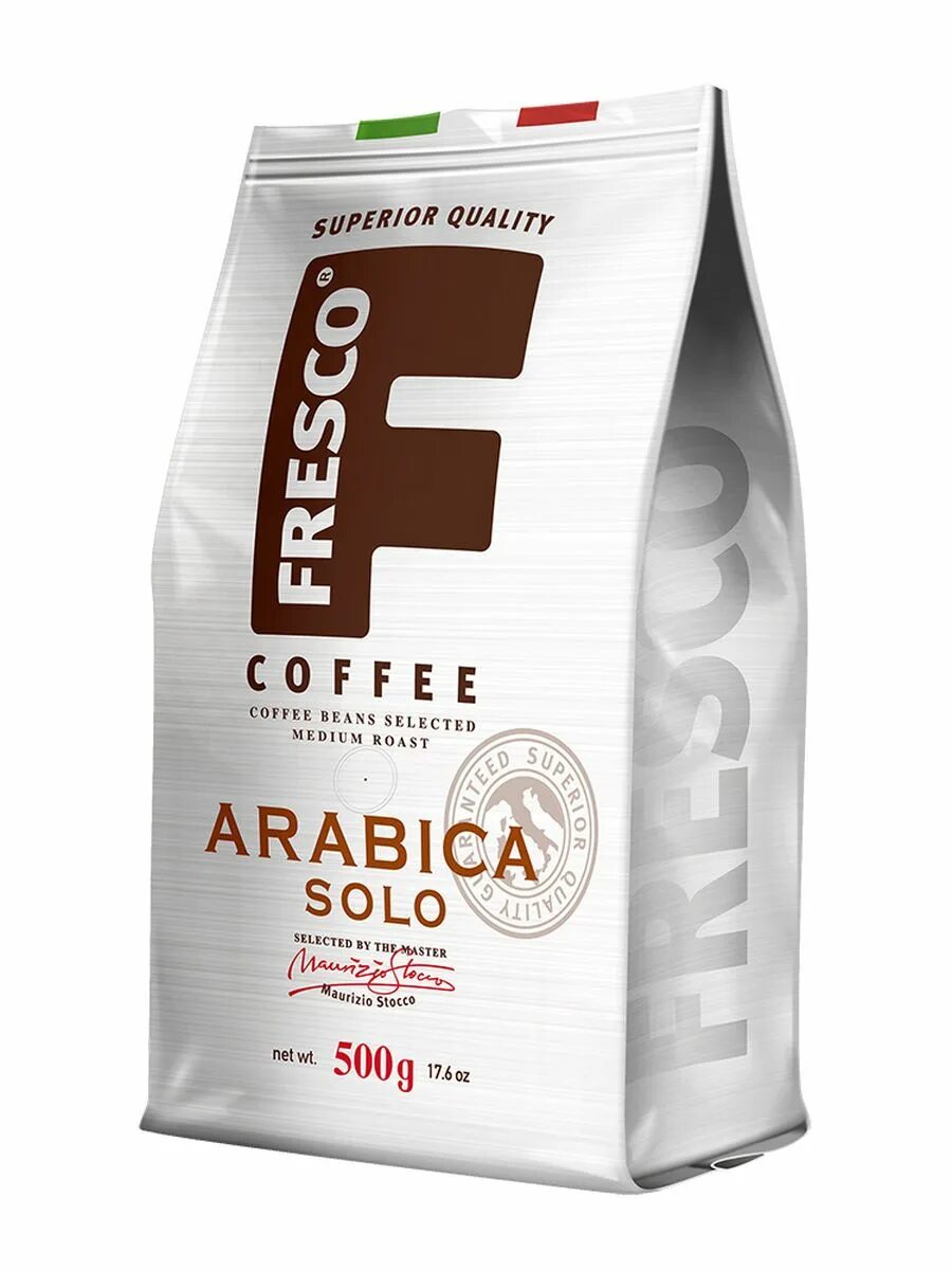 Кофе fresco. Fresco / кофе fresco Arabica solo 1000г, зерно, пакет. Кофе в зернах Фреско. Кофе Фреско зерновой. Кофе с итальянским флагом Фреско зерна.