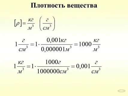 Г дм3 в кг м3