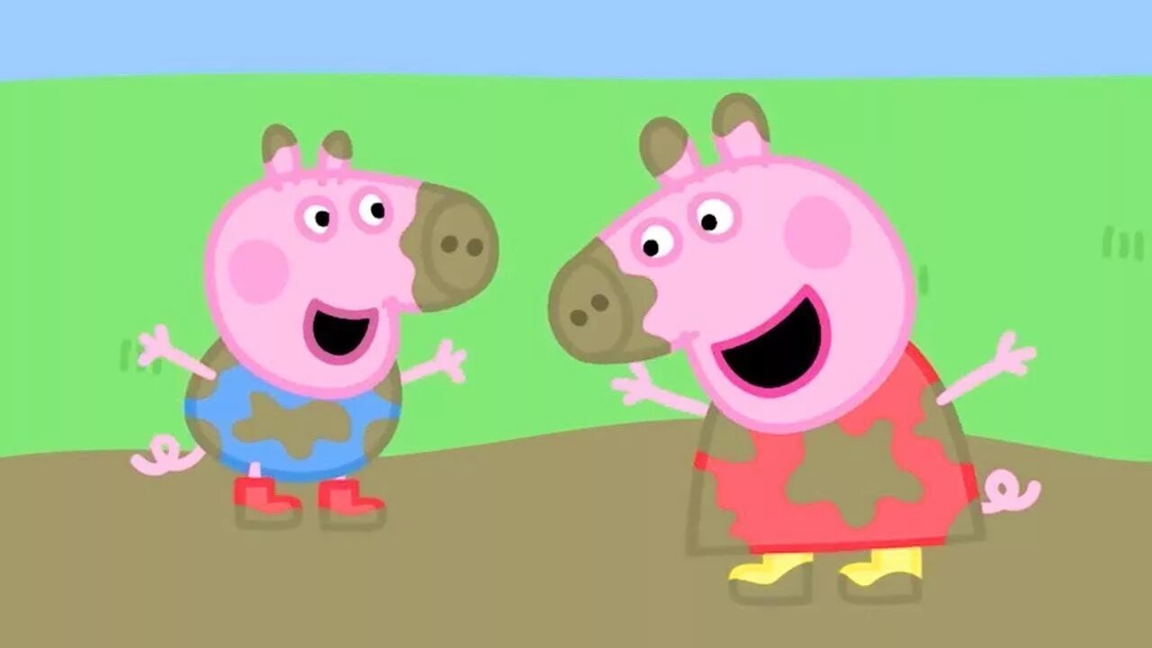 Пеппа лужа. Пеппа Muddy Puddles. Peppa Pig Muddy Puddles. Свинка Пеппа грязные лужи. Свинка Пеппа и Джордж в луже.