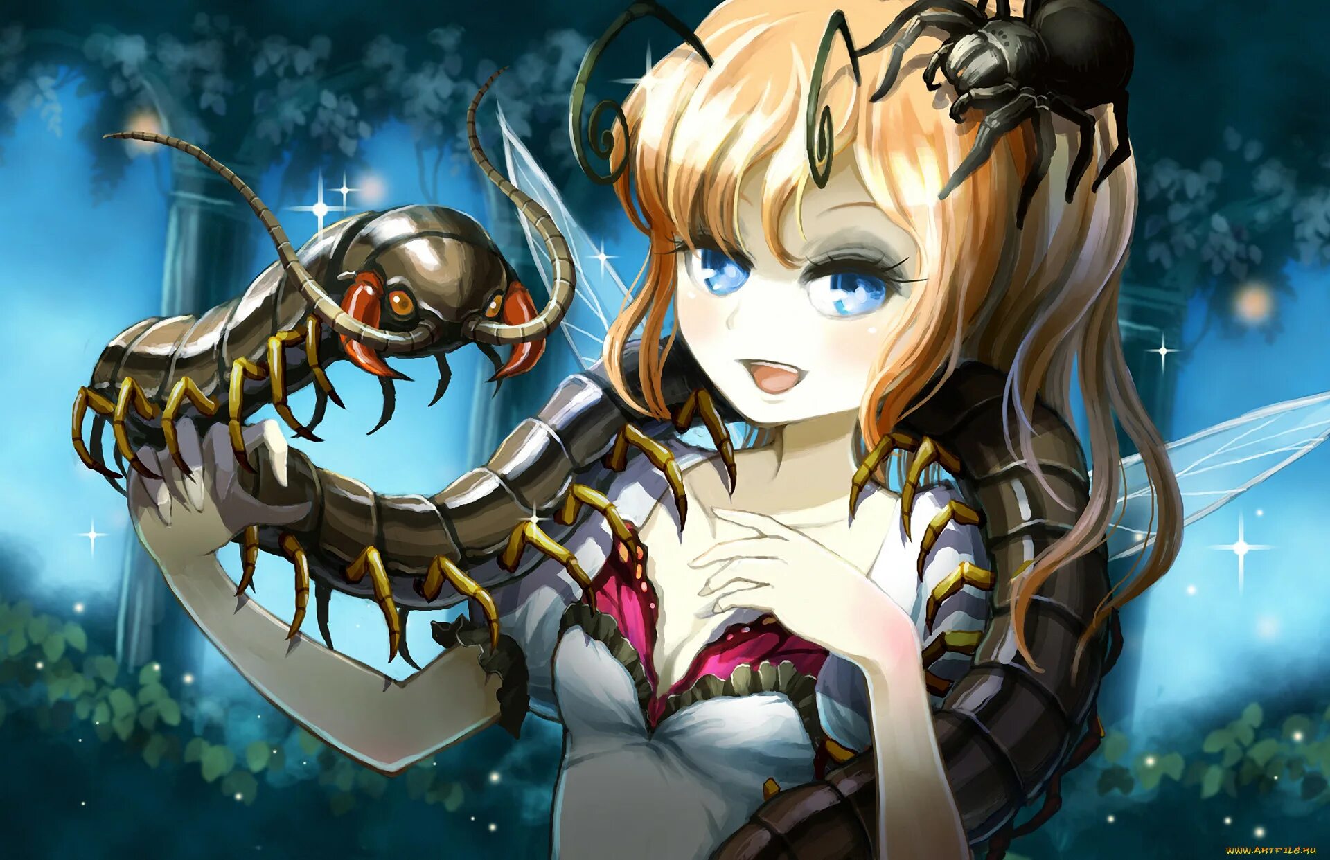 Monster girl скорпион. Девушка сороконожка. Девушка сороконожка. Аниме monster girl богомолов. Emukae kaede аниме.