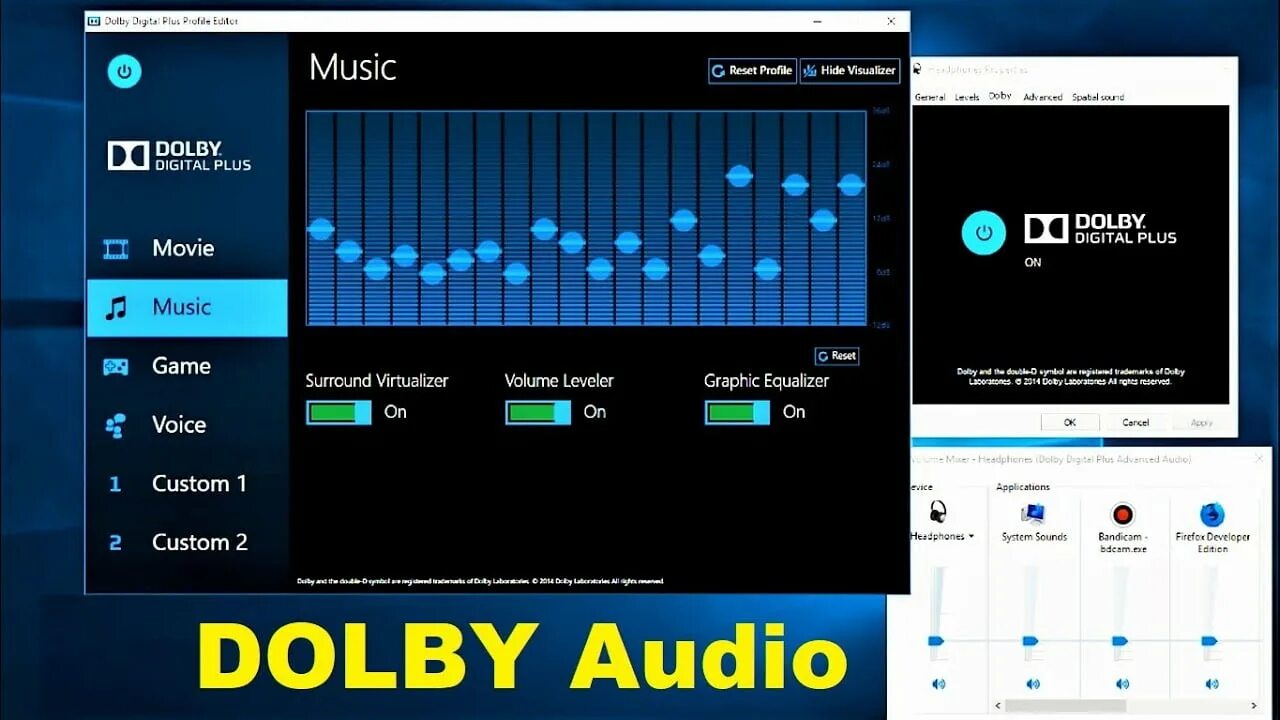 Dolby digital plus 7. Эквалайзер dolby audio lenovo. Эквалайзер долби атмос виндовс 7. 1. Dolby digital plus advanced audio.