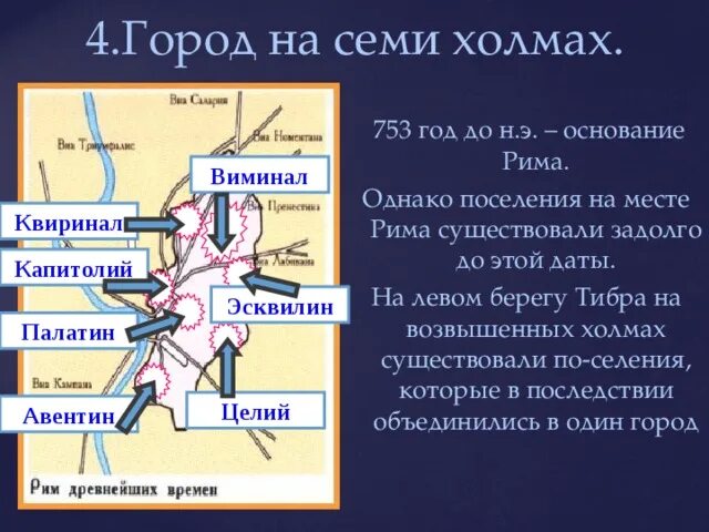 Город на холме какой город. Город на семи холмах основание города Рима. Рим город на семи холмах карта. Город на семи холмах Рим история 5 класс. Основание Рима холмы.