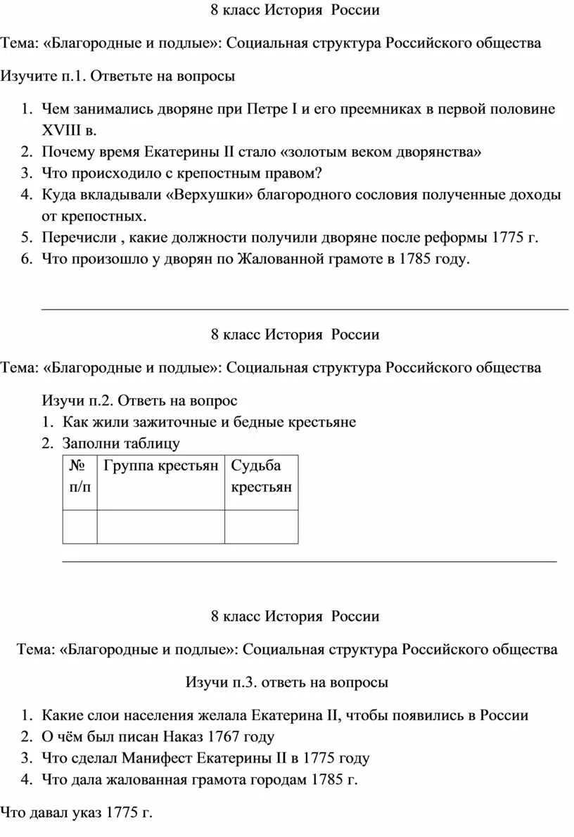 Благородные и подлые презентация 8 класс. Таблица по истории России 8 класс благородные и подлые. История России благородные и подлые таблица. Контрольная работа по истории благородные и подлые. Благородные и подлые история 8 класс.