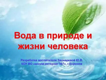 Вода урок в школе