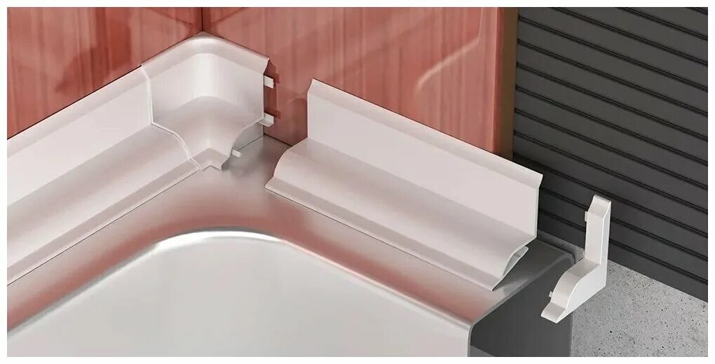 Универсальная декоративная планка ravak 11/2000 белая xb462000001. Плинтус под ванную. Керамический плинтус для ванны. Профиль пвх для ванн 1,85м белый (угол вн. Бордюр bas нб00001, для ванн, умывальников и поддонов.