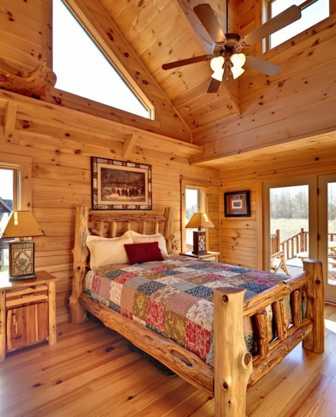 Деревянный интерьер. Спальня в деревенском стиле. Спальня в деревянном до е. Спальня в деревянном домен.
