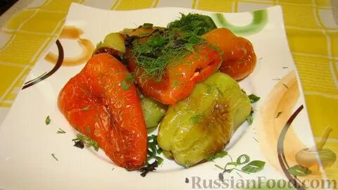 Жареный перец с зеленью