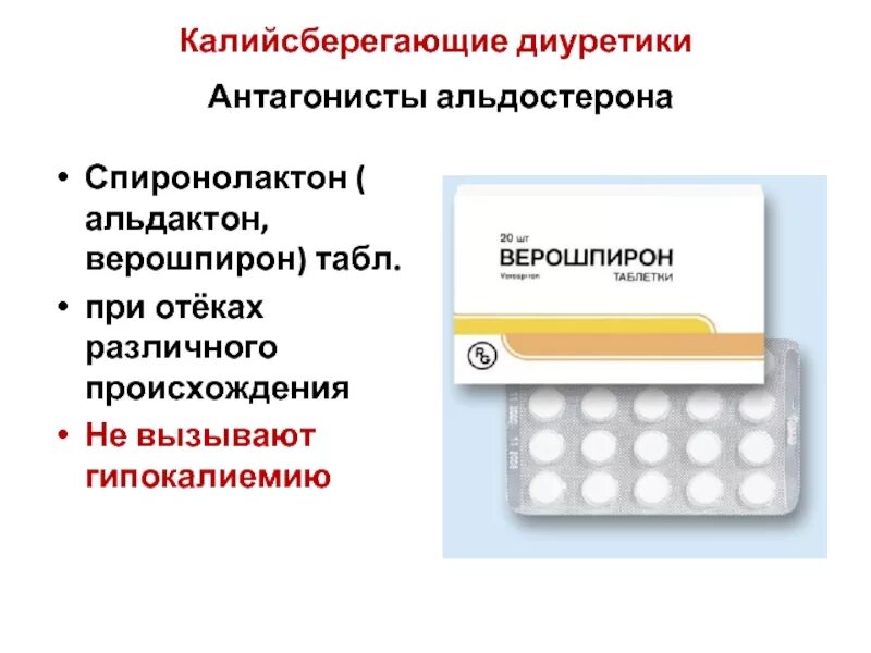 Для чего пьют мочегонные. Диуретики препараты верошпирон. Калийсберегающие диуретики препараты показания к применению. Мочегонные таблетки калийсберегающие. Калия сборегающие мочегонные препараты.