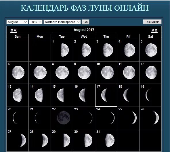 Какая фаза луны в кемерово