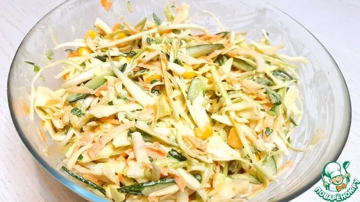 Легкий салат с капусты с фото Калькулятор питания все рецепты