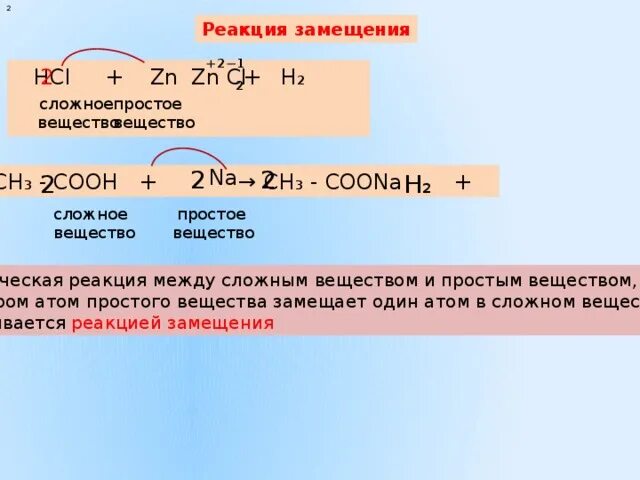 Cl zn реакция. 2 Реакции замещения. Реакция замещения с двумя сложными веществами. Реакция замещения в химии в 2 сложных веществах. Замещение с ZN.