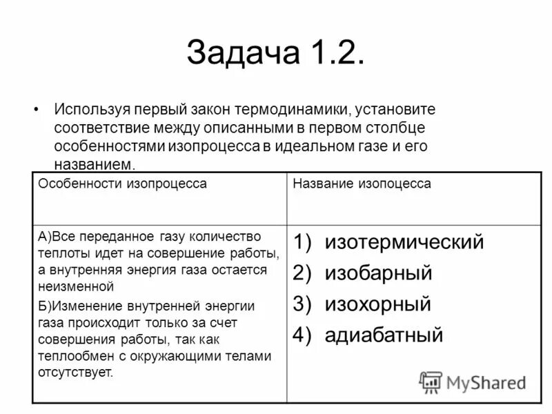 первый закон термодинамики к изопроцессам формула. установите соответствие между законами термодинамики. применение 1 закона термодинамики к изобарному процессу. дифференциальная форма первого закона термодинамики. основные задачи термодинамики.