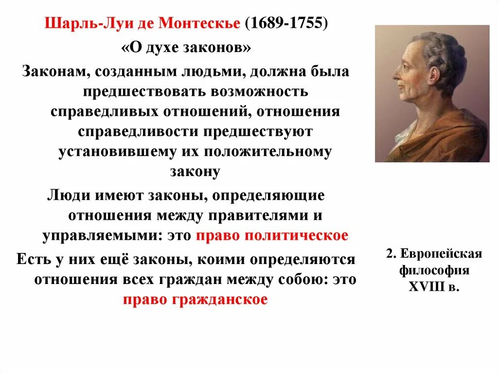 Возникновение и развитие философии. Ш. Монтескье (1689-1755).