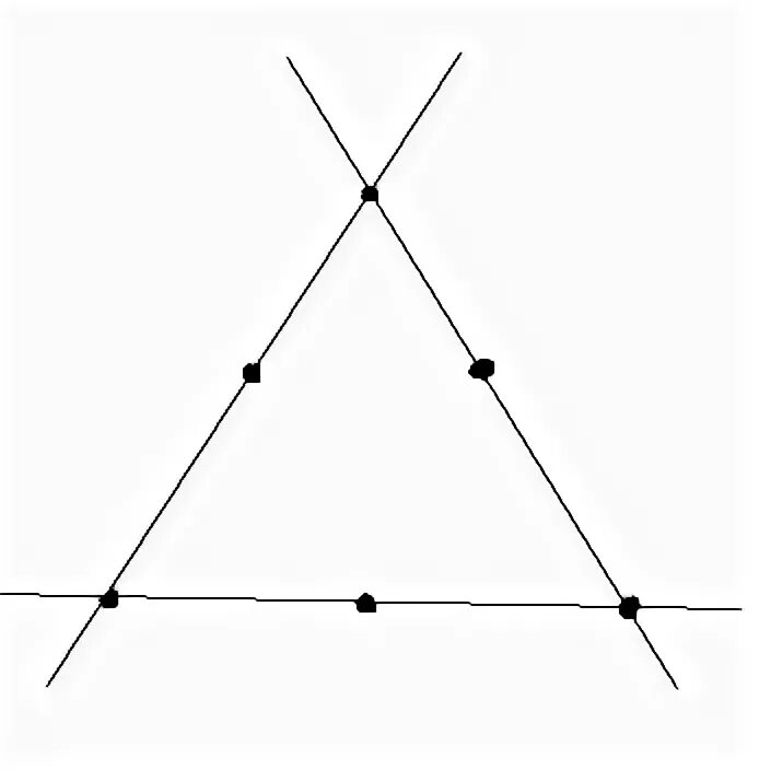 Незнайка начертил три прямых линии на каждой из них отметил 6 точек. Незнайка начертил три прямых линии на каждой из них отметил 3 точки. Начертил три прямых линии. Линия с 6 точками. На каждой прямой поставь точку