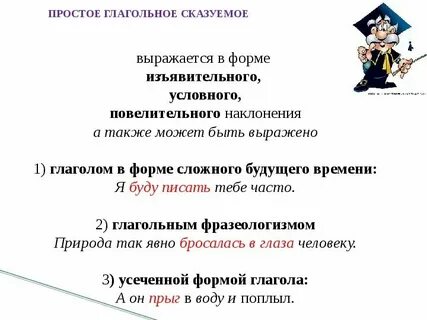 Наклонение глагола сказуемого