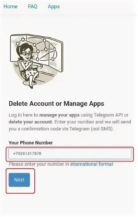 Как удалить аккаунт в телеграмме без входа
