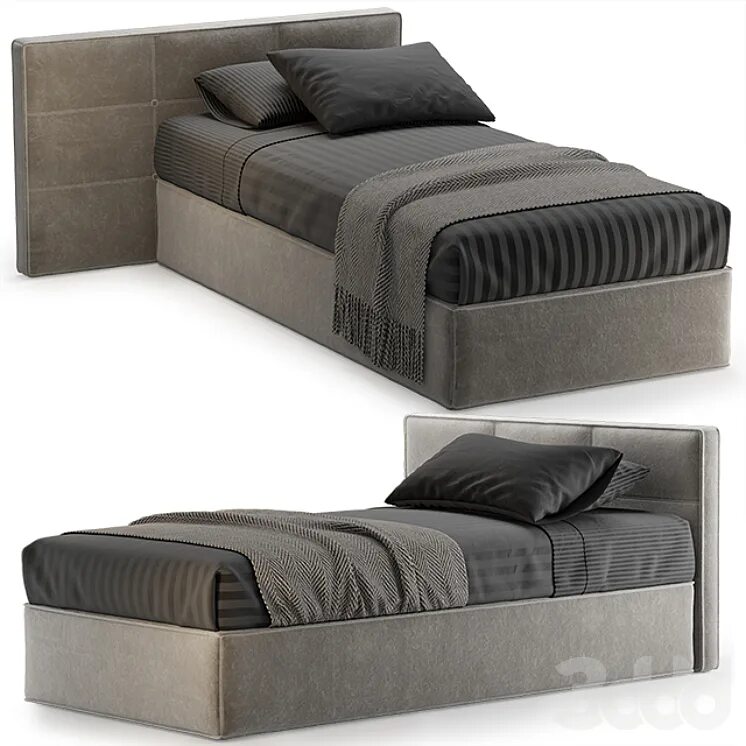 Single model. Bed 3ds max. кровать ovidio. 3d model single bed. кровать b b italia alys.