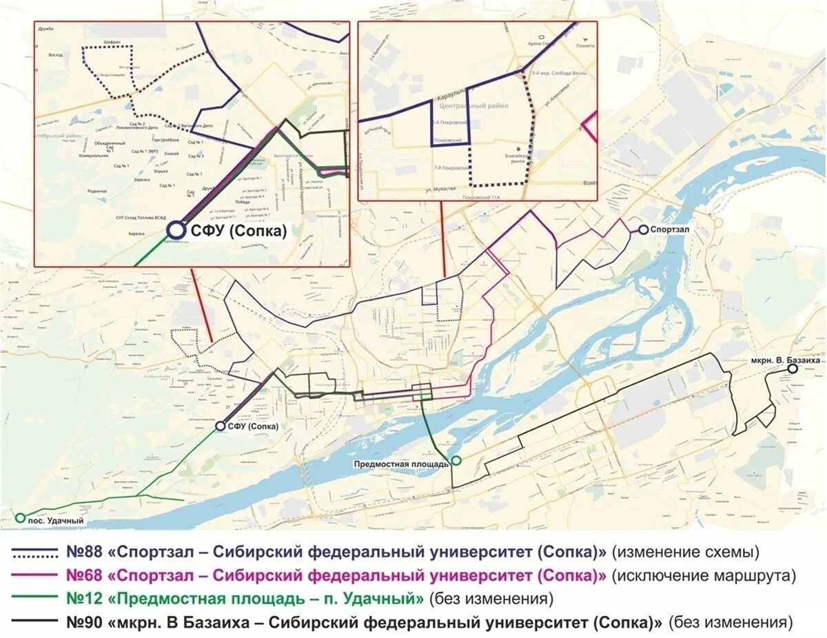 Маршрутные автобусы красноярск. Схема автобусных маршрутов 88 Красноярск. Изменения маршрута 12 автобуса Красноярск. Схема движении 34 маршрута Красноярск. Изменение схемы маршрута.