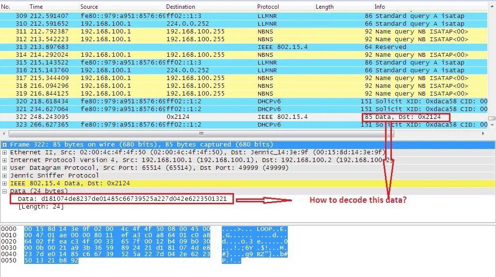 Failed to decode packet