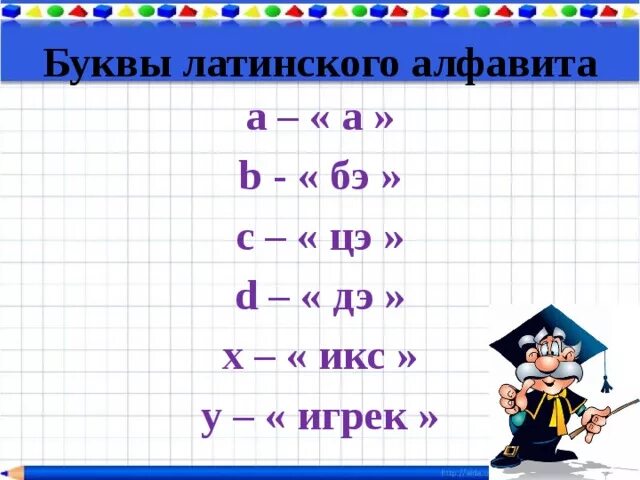 Сколько будет игрек умножить на игрек. Латинские буквы для уравнений. Латинские буквы в математике 2 класс. Математические латинские буквы. Уравнения с буквами.