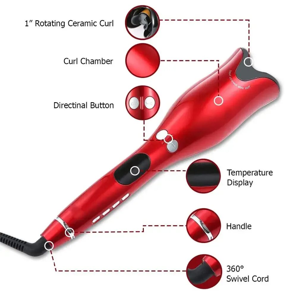 Плойка для волос Ceramic Rotating Curler 1. Spin Curl автоматическая плойка. Мультистайлер для волос Spin n Curl. Automatic hair Curling Iron.