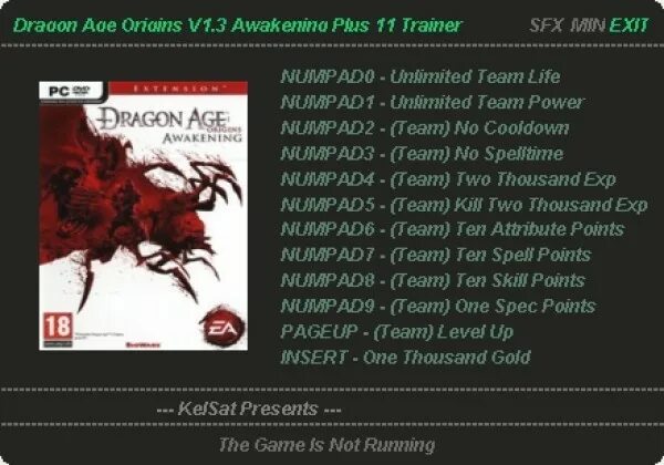 Dragon age 1.05 трейнер