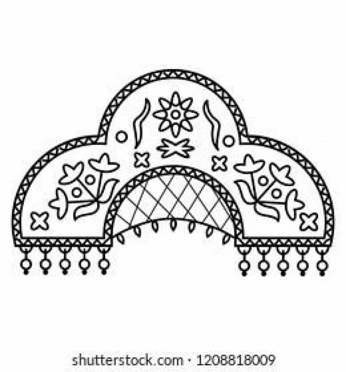 Русский кокошник раскраска. Узоры для кокошника. Кокошник рисунок. Рисование кокошника. Кокошник иконка.