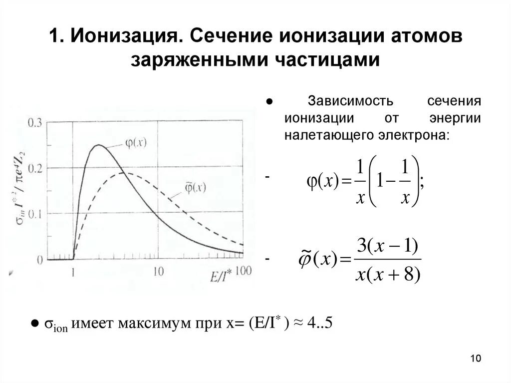 Энергия атомов от скорости. Сечение рассеяния электрона на атоме. Формулы для сечения ионизации. Зависимость энергии ионизации. Сечение ионизации аргона.