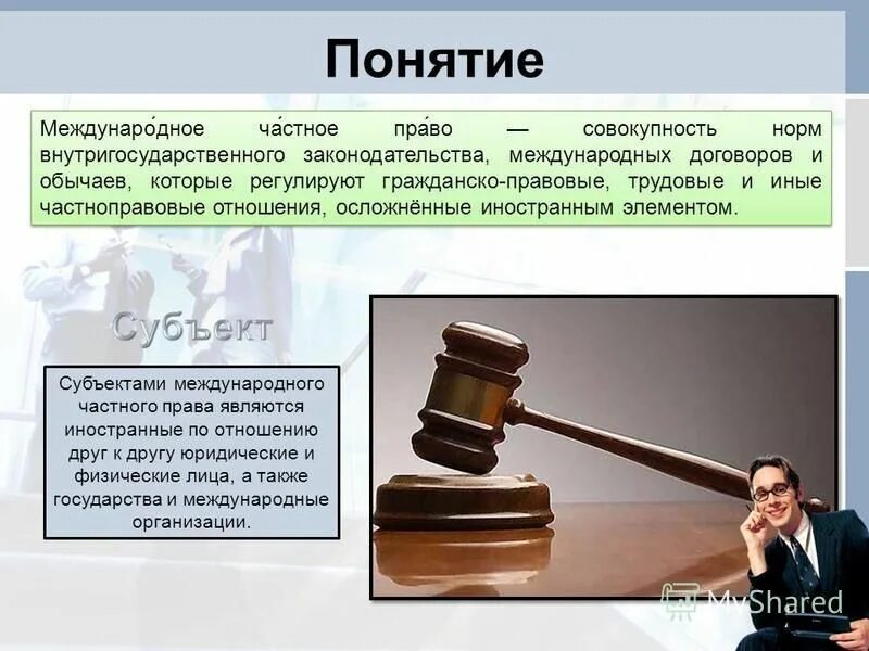 Понятие предмет в русском языке. Физические лица в международном частном праве.