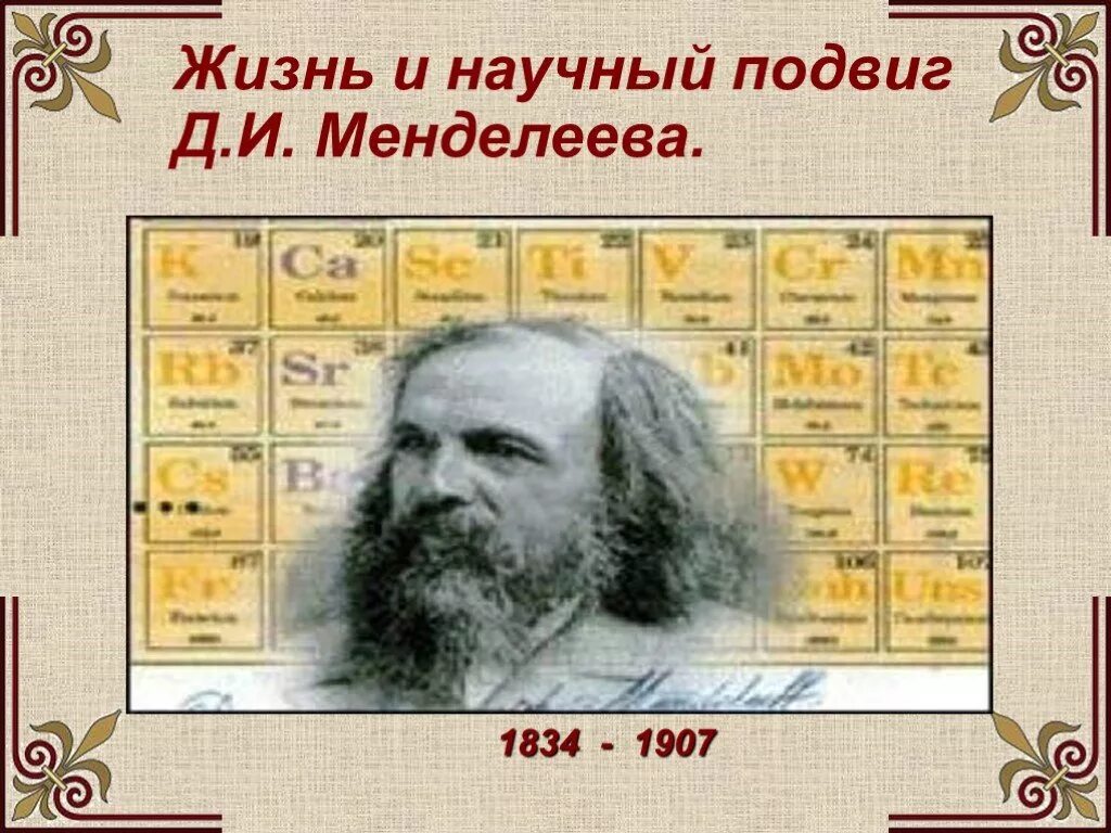 Презентация ""Жизнь и деятельность Д. И. Менделеева"" по химии - скачать проект