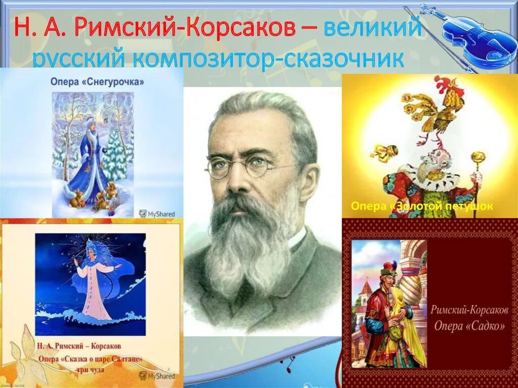 Сказка в музыкальных произведениях. 2.4 Композитор-сказочник н. а. Римский-Корсаков. Портрет н.а Римского-Корсакова. Творчество русского композитора Римского-Корсакова.