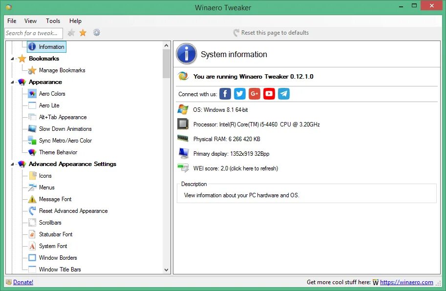 Winaero Tweaker. Winaero Wei Tool 1.0. Windows 10 tweak. Твики для Windows 10. Wei tool