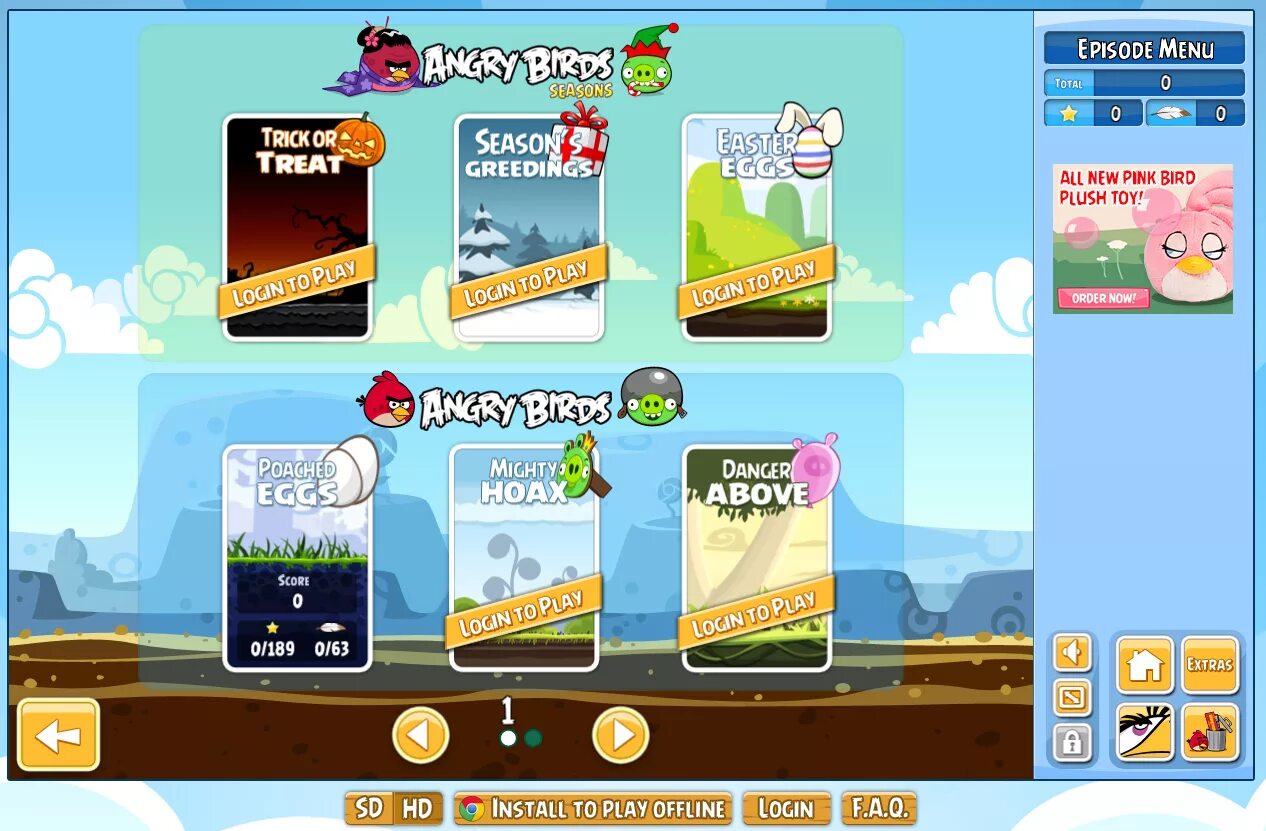 Birds chrome. Меню игры Angry Birds. DVD меню птички. Экран главного меню Angry Birds Chrome. Angry Birds ошибка на 42 уровне.