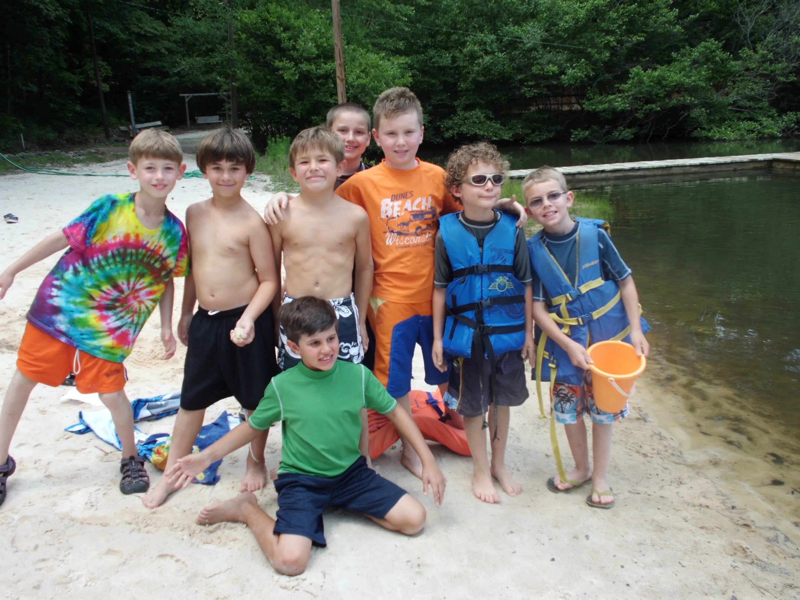 Boy Camping. Boys Swim Camp. Scout Camp Swim. Summer Boyscout Camp Beach. Camping boys