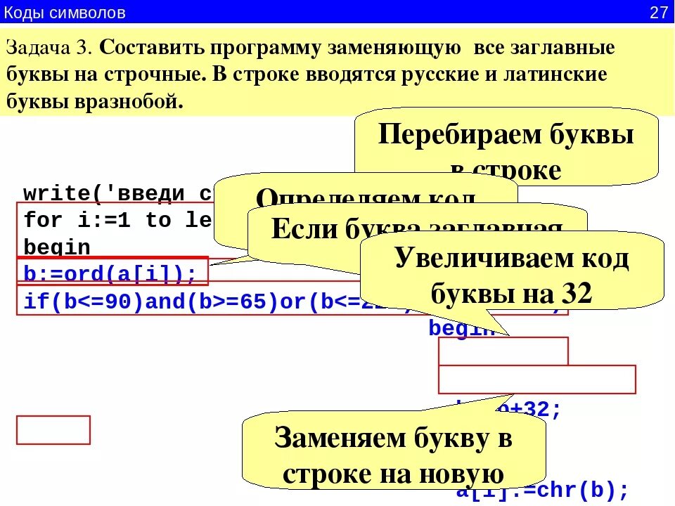 Слов из следующих букв строка. Как заменить буквы в Паскале. Заменить строчные буквы на прописные в Паскале. Заменить все латинские строчные буквы на прописные. Замена в строке.