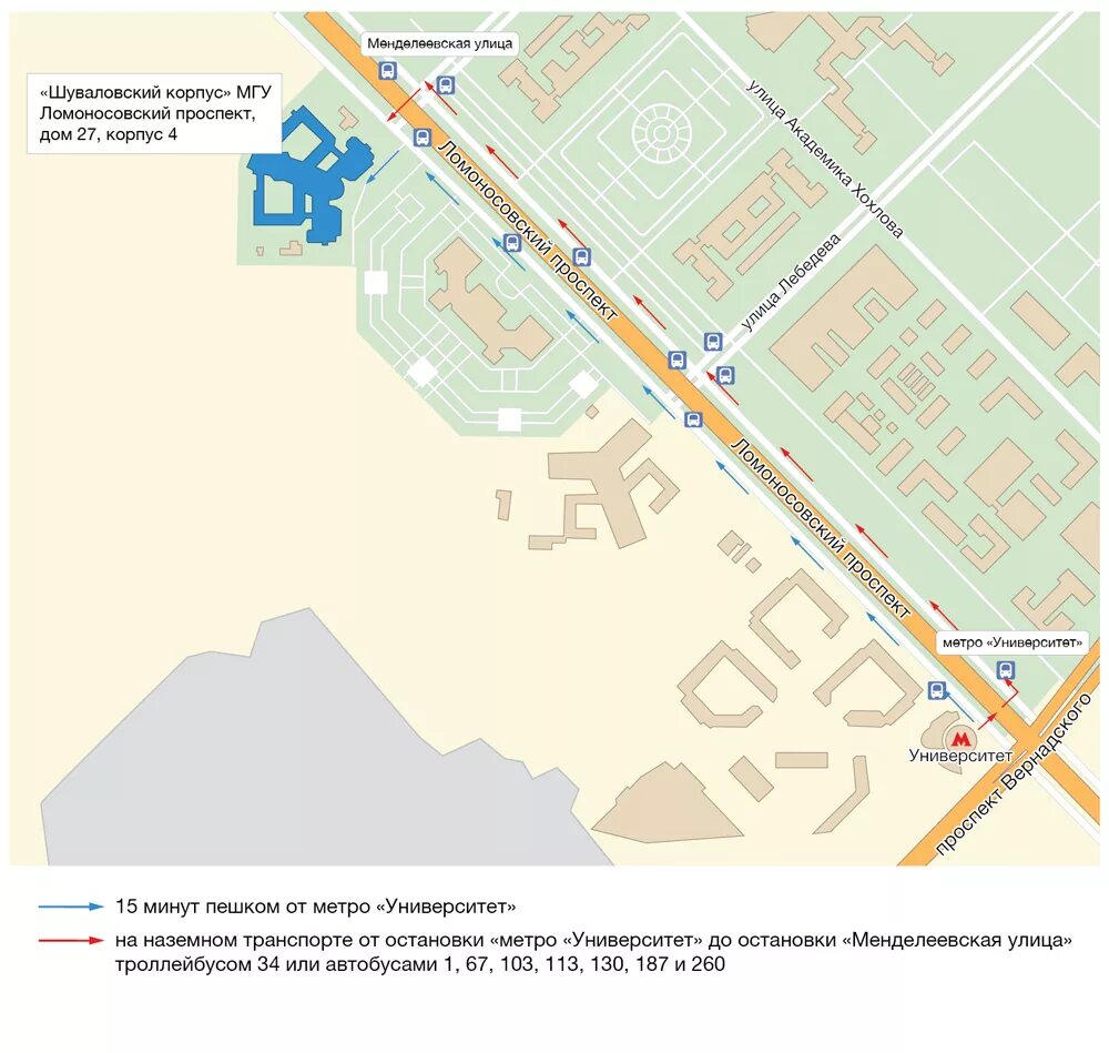 Ломоносовский проспект на карте
