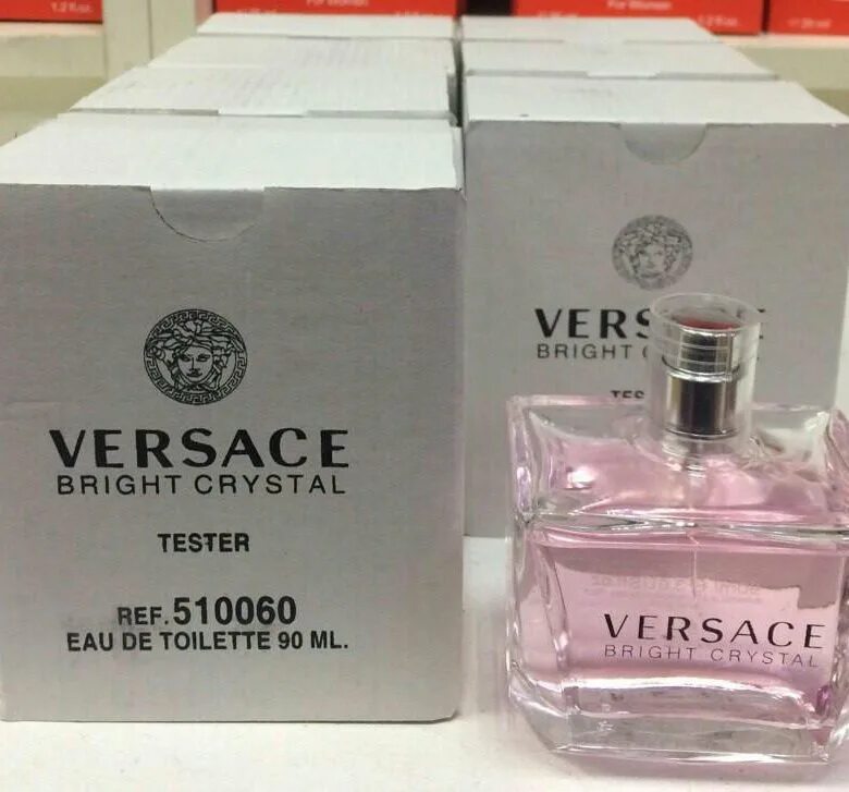 Тестеры духов отзывы. Versace Bright тестер духов. Versace Bright Crystal тестер оригинал. Оригинал Версаче розовый тестер. Тестер коробка для духов Версаче.