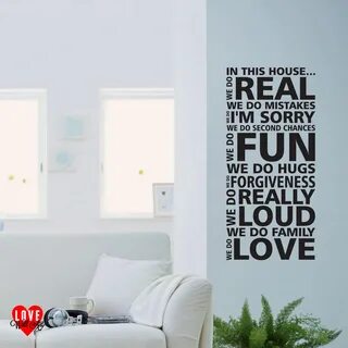 IN THIS HOUSE FAMILY WE DO LOVE FUN Quote Vinyl Wall Decal Decor.