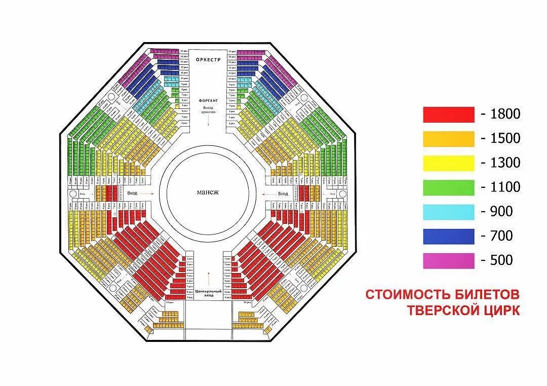 Цирк на воде чебоксары 2024 цена билетов. Схема Тверского цирка. Тверской цирк схема зала. Арена Тверского цирка схема. Кисловодск цирк расположение секторов и мест.