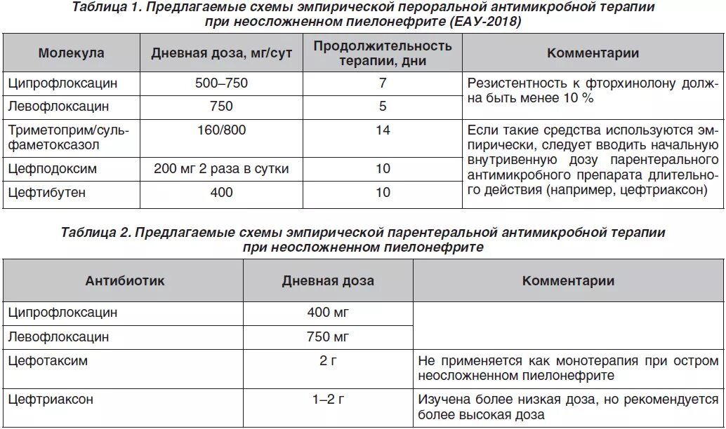 Лечение пиелонефрита лекарства и препараты