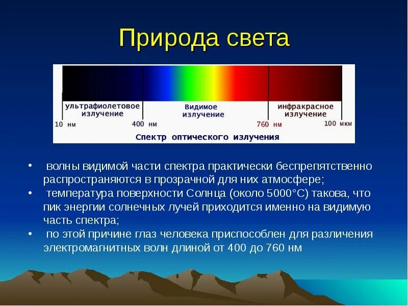 Природа света конспект кратко. Природа света. Физическая природа света. Спектр видимого света. Природа света физика.